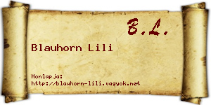 Blauhorn Lili névjegykártya